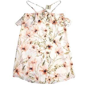 Haute Hippie Dress Size Small Ashbury Halter Floral Mini Shift Ruffles